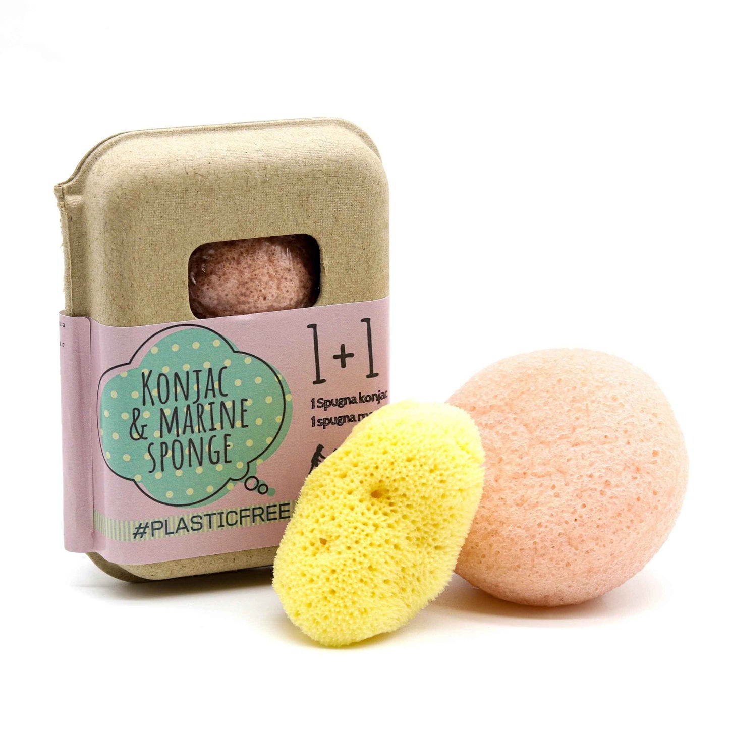 SPUGNA KONJAC ROSA E SPUGNA MARINA - PELLI SENSIBILI FINE SERIE PER CAMBIO PACKAGING