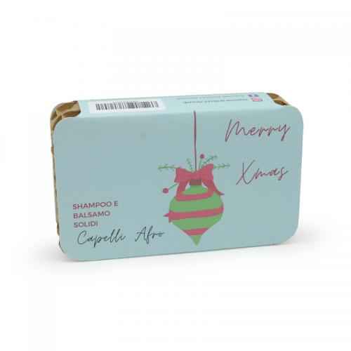 CONFEZIONE NATALIZIA SHAMPOO SOLIDO CAPELLI AFRO ALLA CANNELLA + BALSAMO SOLIDO CAPELLI AFRO AL LEGNO DI CEDRO
