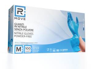 RMove 1 Conf. da 100pz - Guanti Nitrile Blu uso Medico Senza Polvere