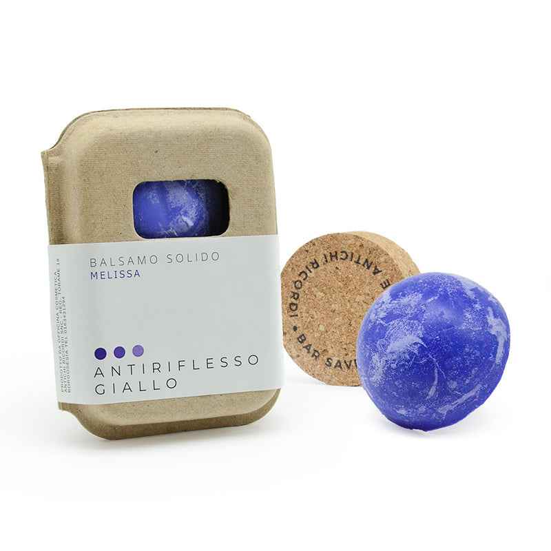 BALSAMO SOLIDO ANTI GIALLO ALLA MELISSA CON BAR SAVER IN SUGHERO