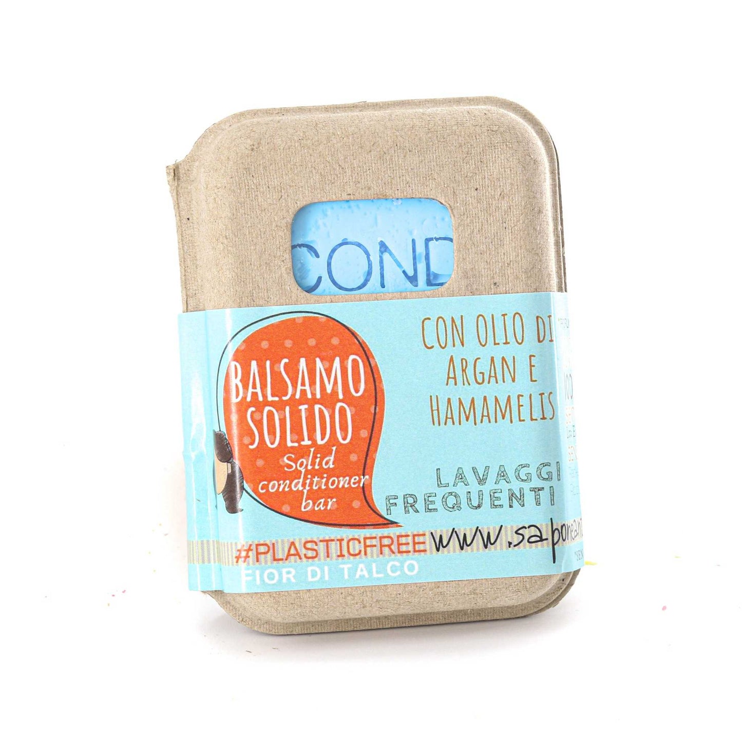 BALSAMO SOLIDO LAVAGGI FREQUENTI AL TALCO CON BAR SAVER IN SUGHERO