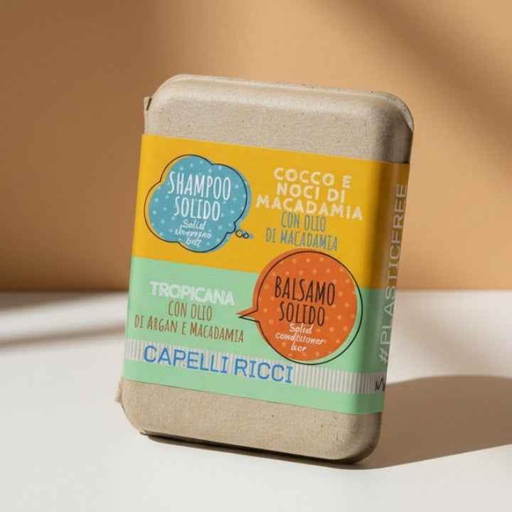 COMBO PACK SHAMPOO E BALSAMO SOLIDI PER CAPELLI RICCI