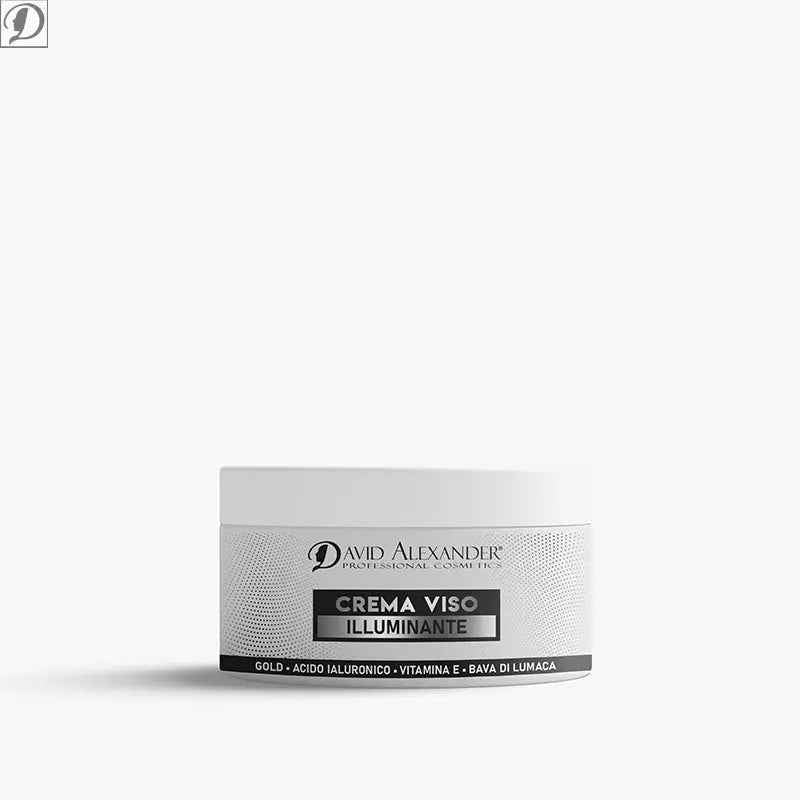 David Alexander Professional Cosmetics  Crema Viso Illuminante alla Bava di Lumaca, Acido Ialuronico e Oro  – Antiage, Idratante, Rigenerante
