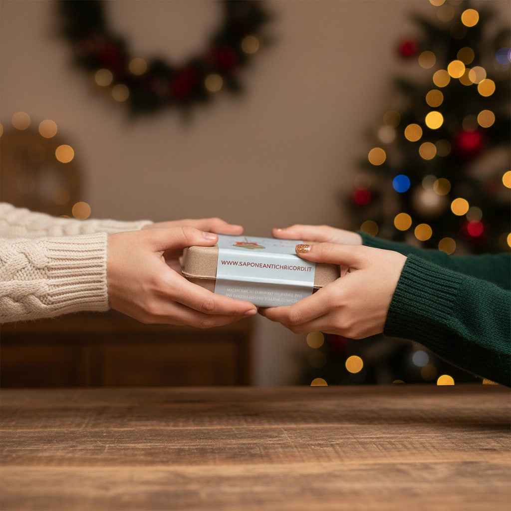 CONFEZIONE SAPONETTE NATALIZIE LAVANDA, FIOR DI LOTO, VIOLETTA, MIRRA