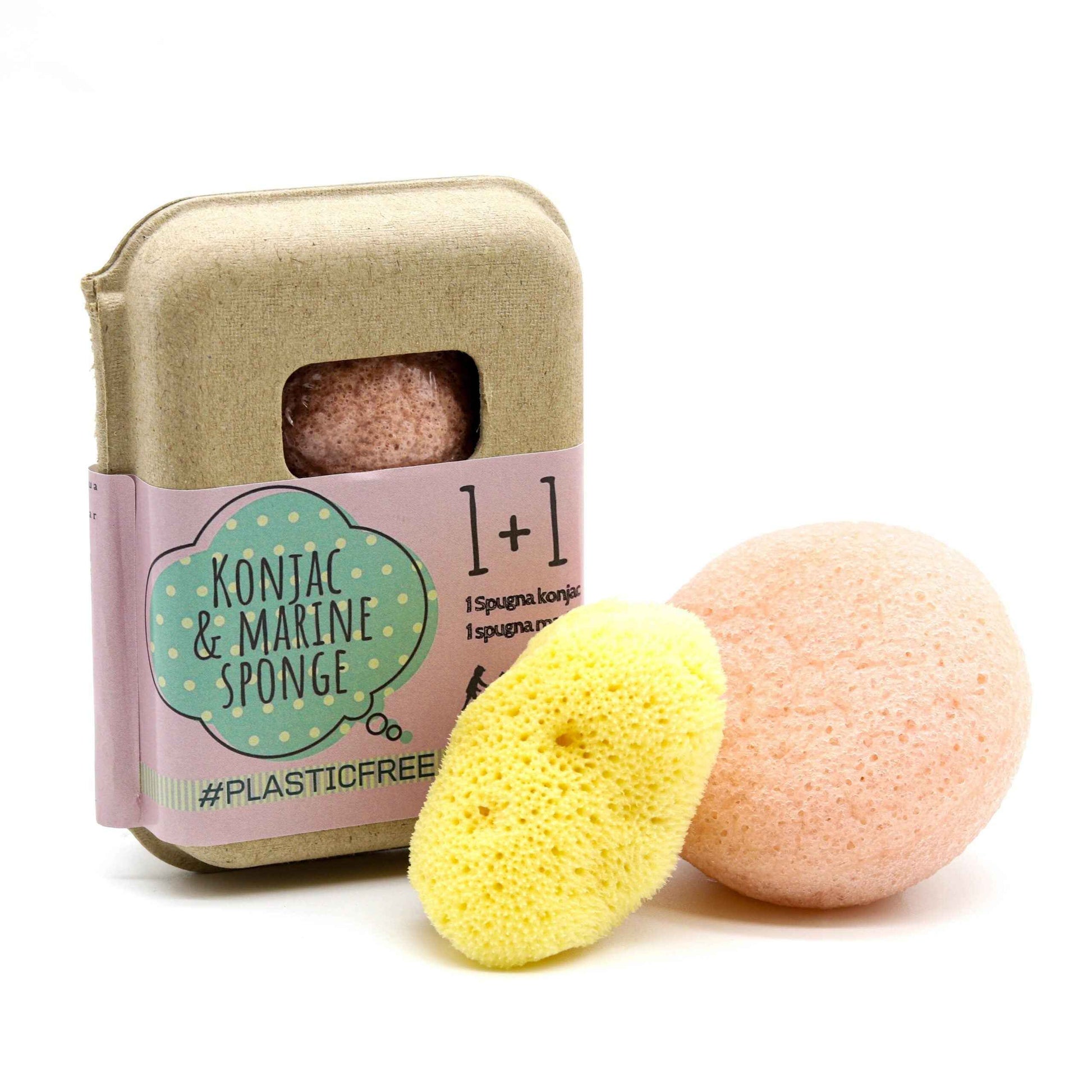 SPUGNA KONJAC ROSA E SPUGNA MARINA - PELLI SENSIBILI  FINE SERIE PER CAMBIO PACKAGING